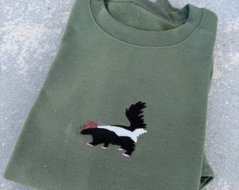 Cowboy Skunk Embroidered Sweatshirt, Funny Sweater, Skunk Lover, Skunk Sweater