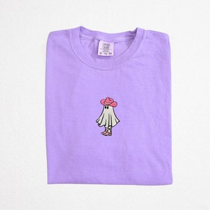 T-shirt brodé Cowgirl Ghost Comfort Colors Violet