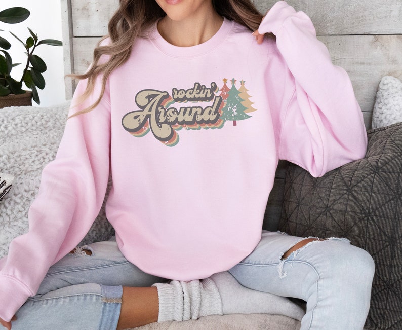 christmas sweatshirt, womens christmas, merry christmas, christmas squad, christmas hoodies, christmas, christmas sweater, christmas gifts, rocking around the christmas tree, rocking around, christmas tree.