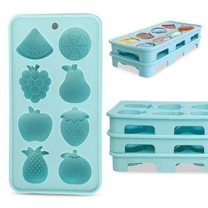 2 Pack Silicone Ice Cube Tray Flexible Large Fruit Shaped Ice Cubes Mold  Tray for Freezer Round Ice Cube Trays With Non-stick Surface 
