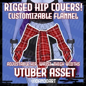 Plaid Flannel Hip Cover Rigged Live2d Vtuber Asset - Customizable Plaid Patterns, Adjustable at waist, hip and thigh