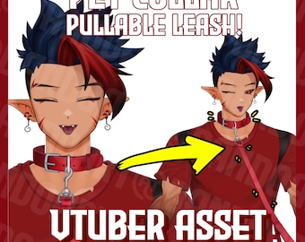 Collar y correa para perro (recurso animado de Vtuber)