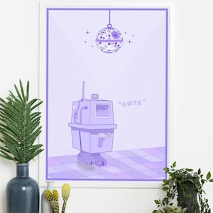 Poster di Star Wars Disco Droid / Decorazione estetica minimalista per la stanza