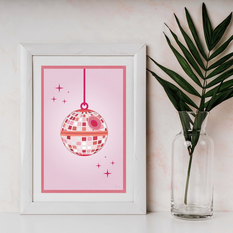 Disco Ball Death Star Poster Star Wars Inspired Trendy Etsy