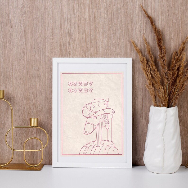 Pink Howdy Droid Print Star Wars Inspired Minimalist Droid Trendy