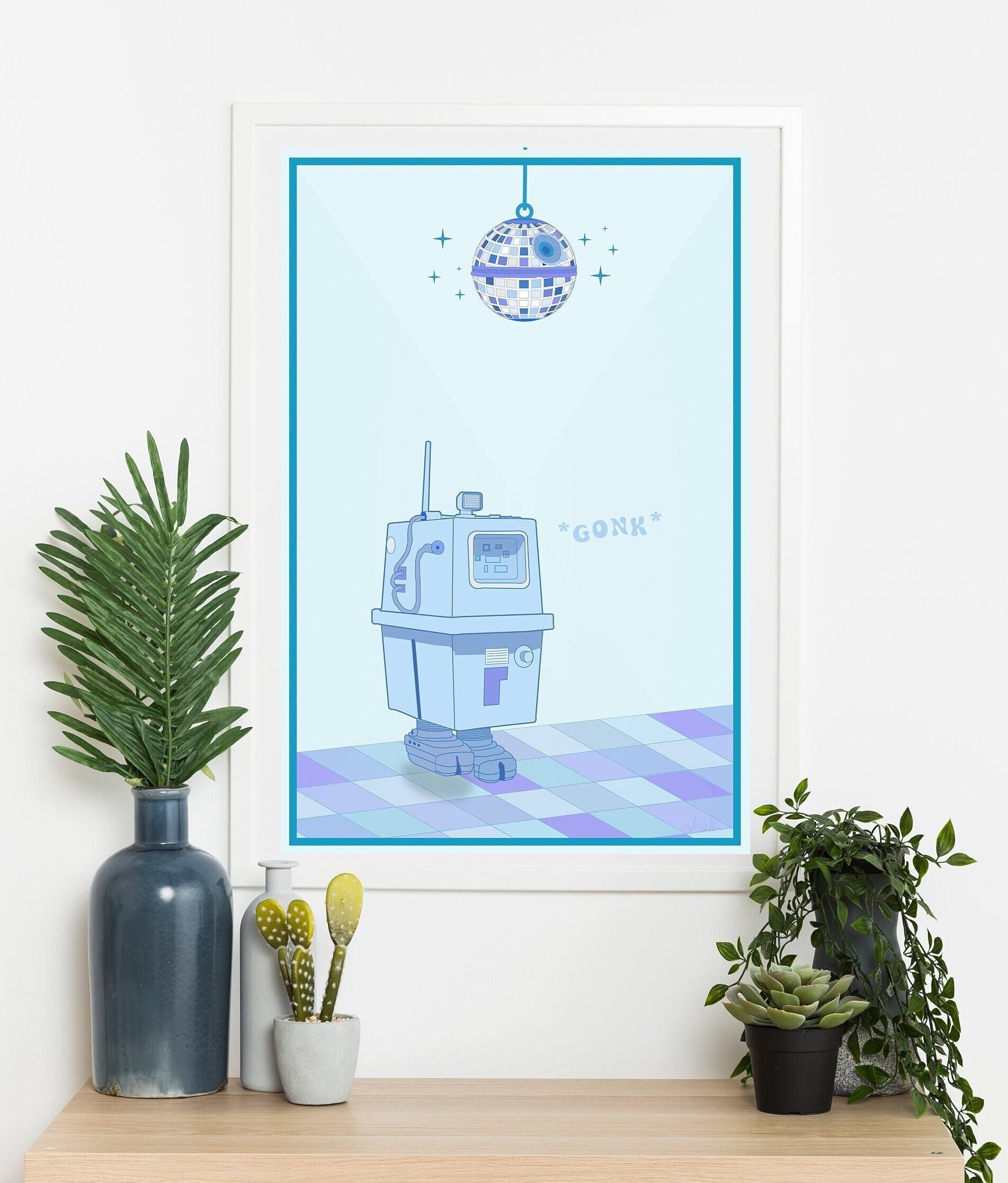 Star Wars Inspired Disco Droid Poster Mid Century Modern - Etsy