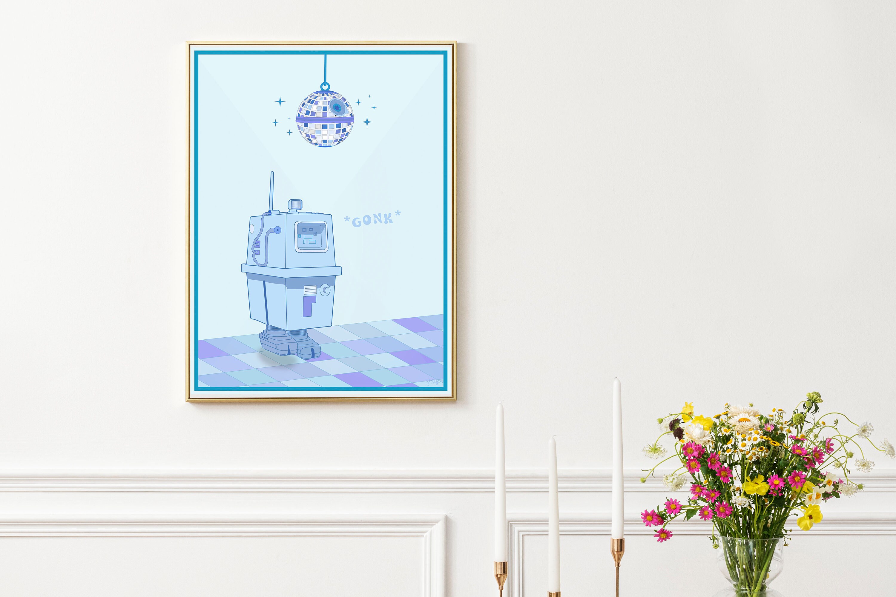 Star Wars Inspired Disco Droid Poster Mid Century Modern - Etsy