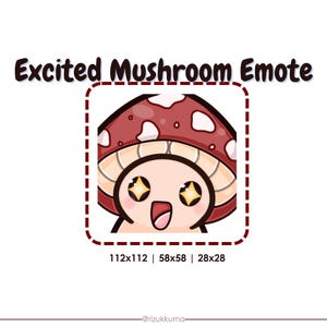 Chibi Excited Red Mushroom Twitch Emotes || Discord Emotes - Youtube Emotes || Ready to use