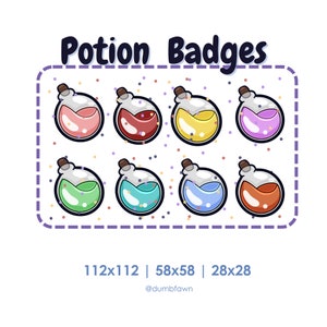 Magical Witchy Potion Bottles Badges - Twitch Subscriber Bit Badge | Channel Point Icon | Discord Emotes | Ready to use