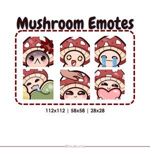 Chibi Red Mushroom Twitch Emotes || Discord Emotes - Youtube Emotes || Ready to use