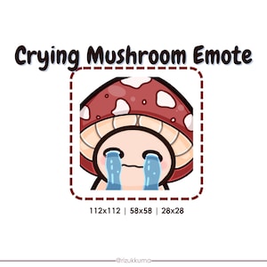 Chibi Crying Red Mushroom Twitch Emotes || Discord Emotes - Youtube Emotes || Ready to use