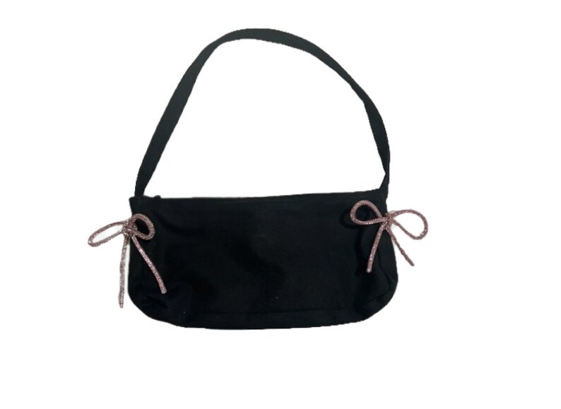 Bow Embellished Denim Shoulder Bags