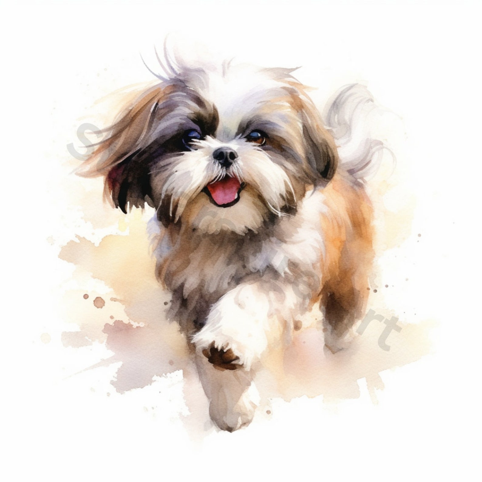 Watercolor Shih Tzu Clipart - 8 High Quality Pngs - Digital Download ...