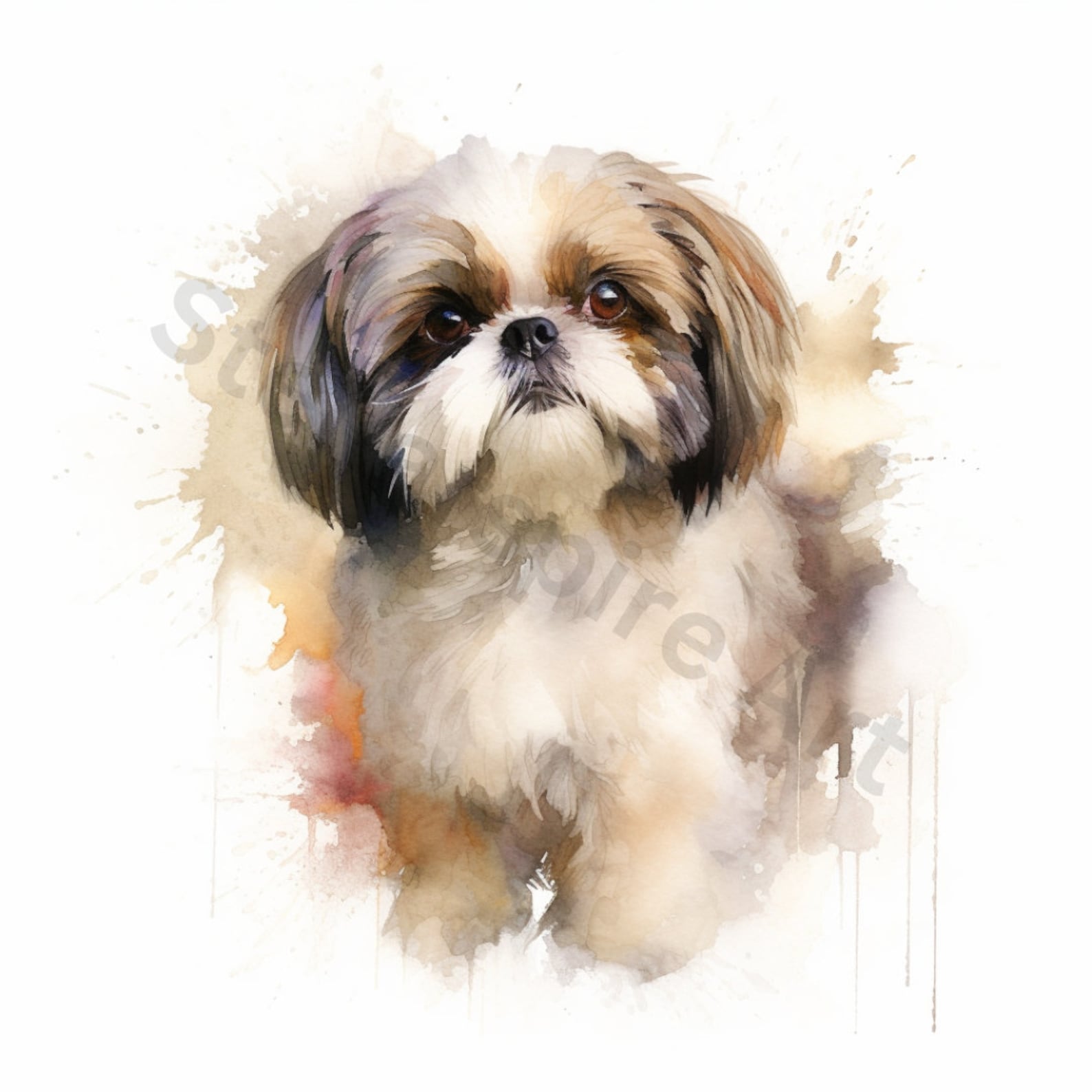Watercolor Shih Tzu Clipart - 8 High Quality Pngs - Digital Download ...