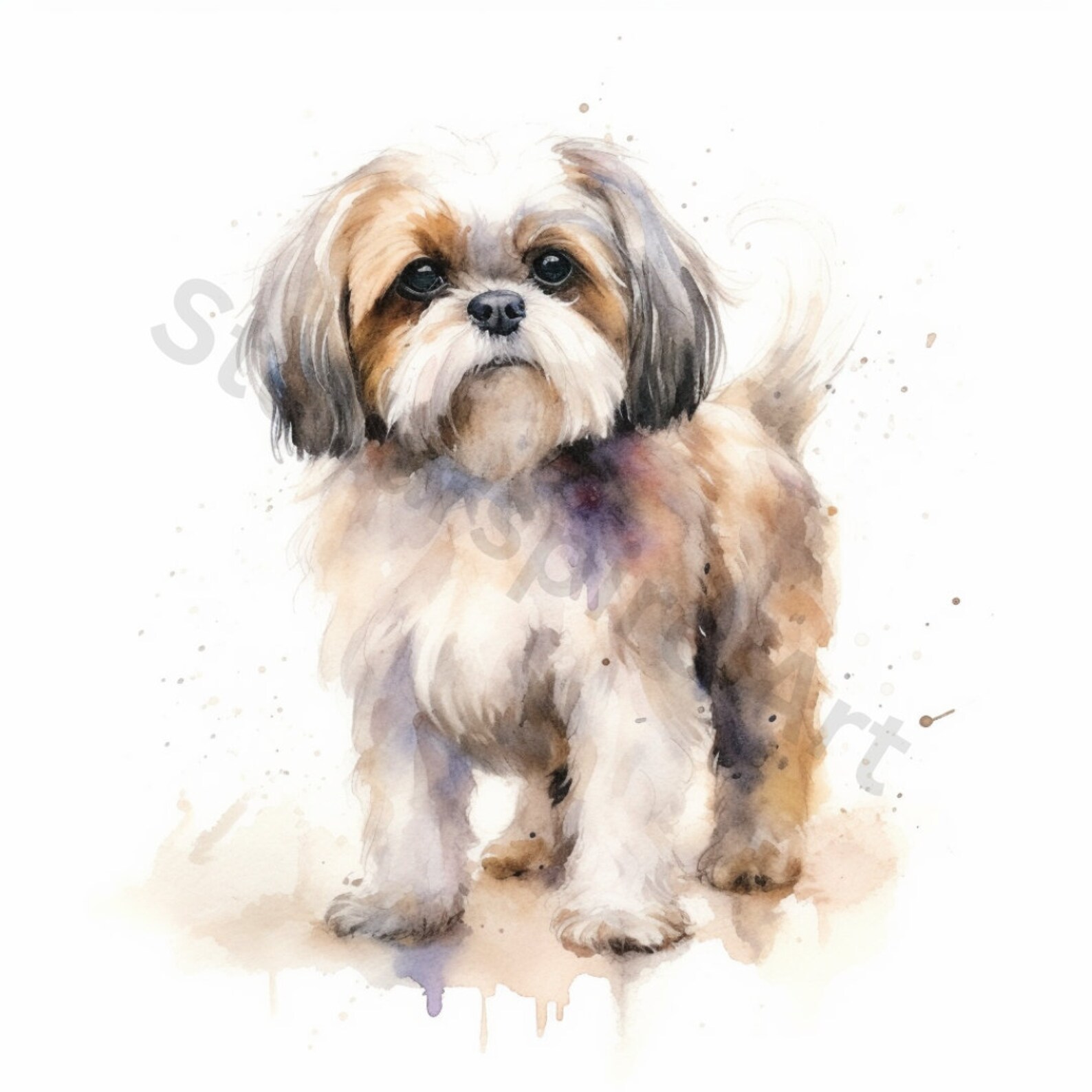 Watercolor Shih Tzu Clipart - 8 High Quality Pngs - Digital Download ...