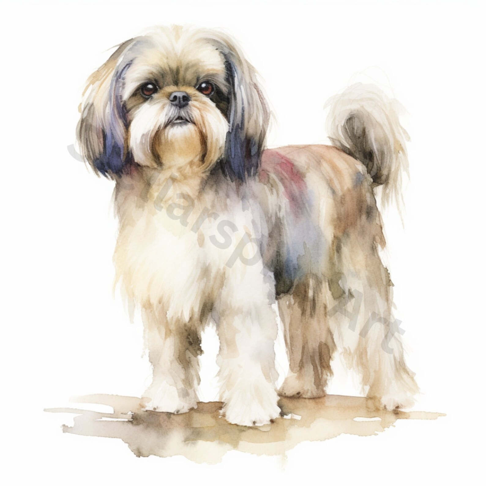 Watercolor Shih Tzu Clipart - 8 High Quality Pngs - Digital Download ...