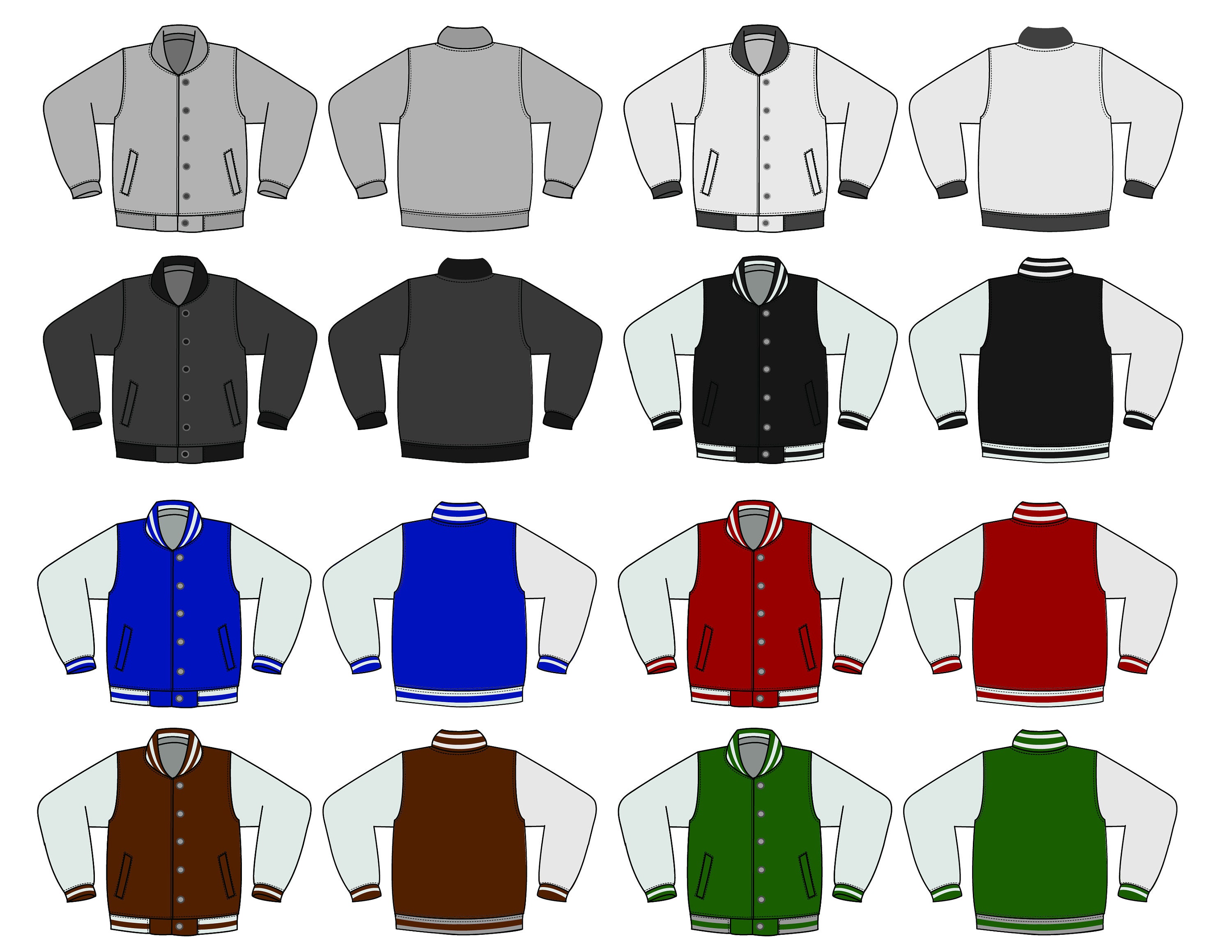 Letterman Jacket Templates Etsy Letterman Jacket Templates Etsy