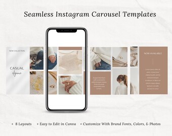 Instagram Carousel Templates  - Canva Social Media Templates - Aesthetic Instagram Posts - Seamless Marketing Templates