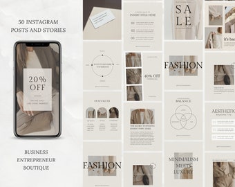 Instagram Templates | Small Business Instagram Post and Story Templates | Minimalistic Aesthetic |  Canva Templates for Social Media