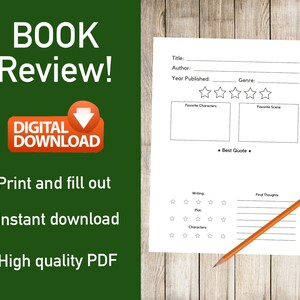 Book Review Sheet | Download + Fill Out