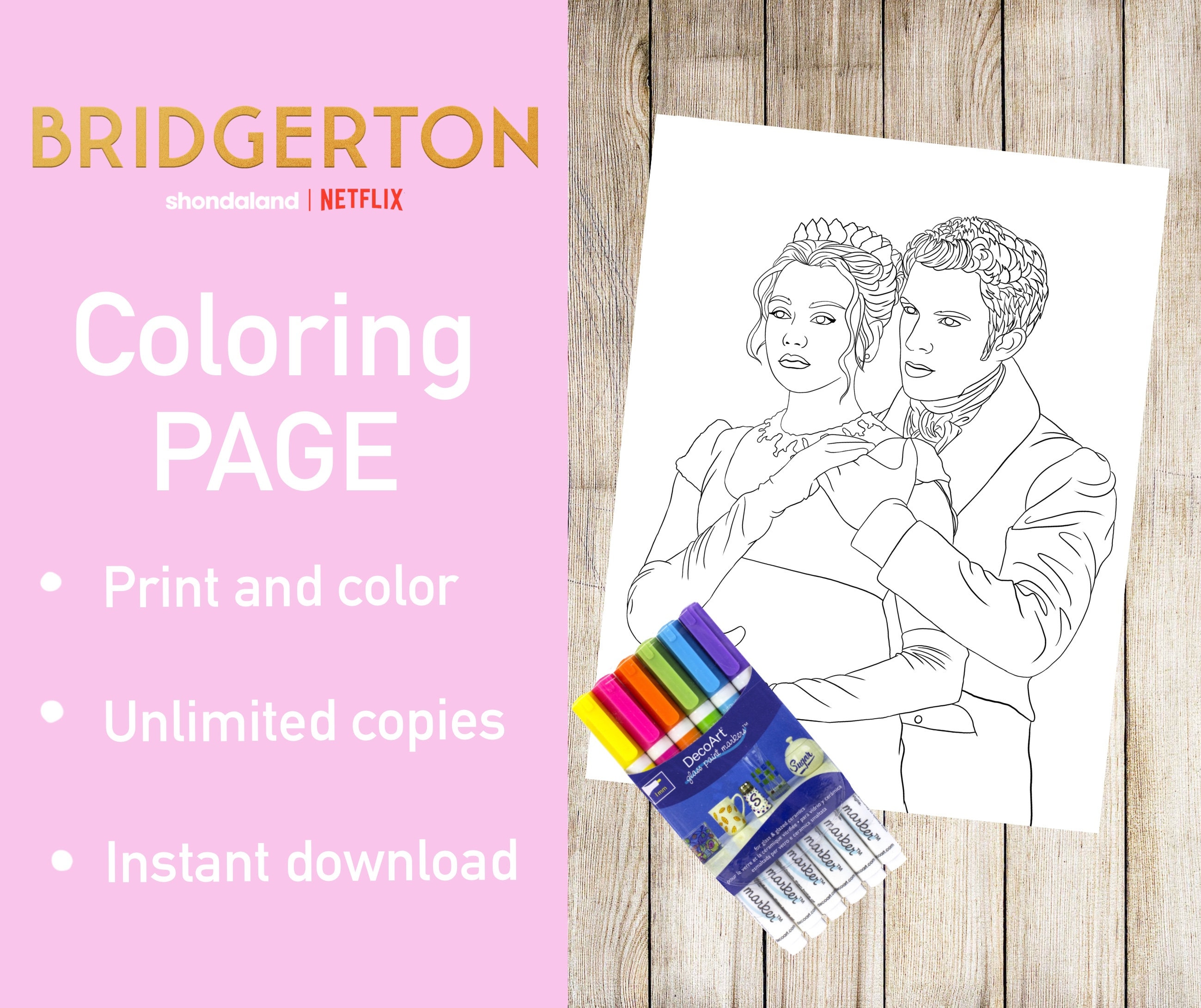 Bridgerton Coloring Sheet - Etsy
