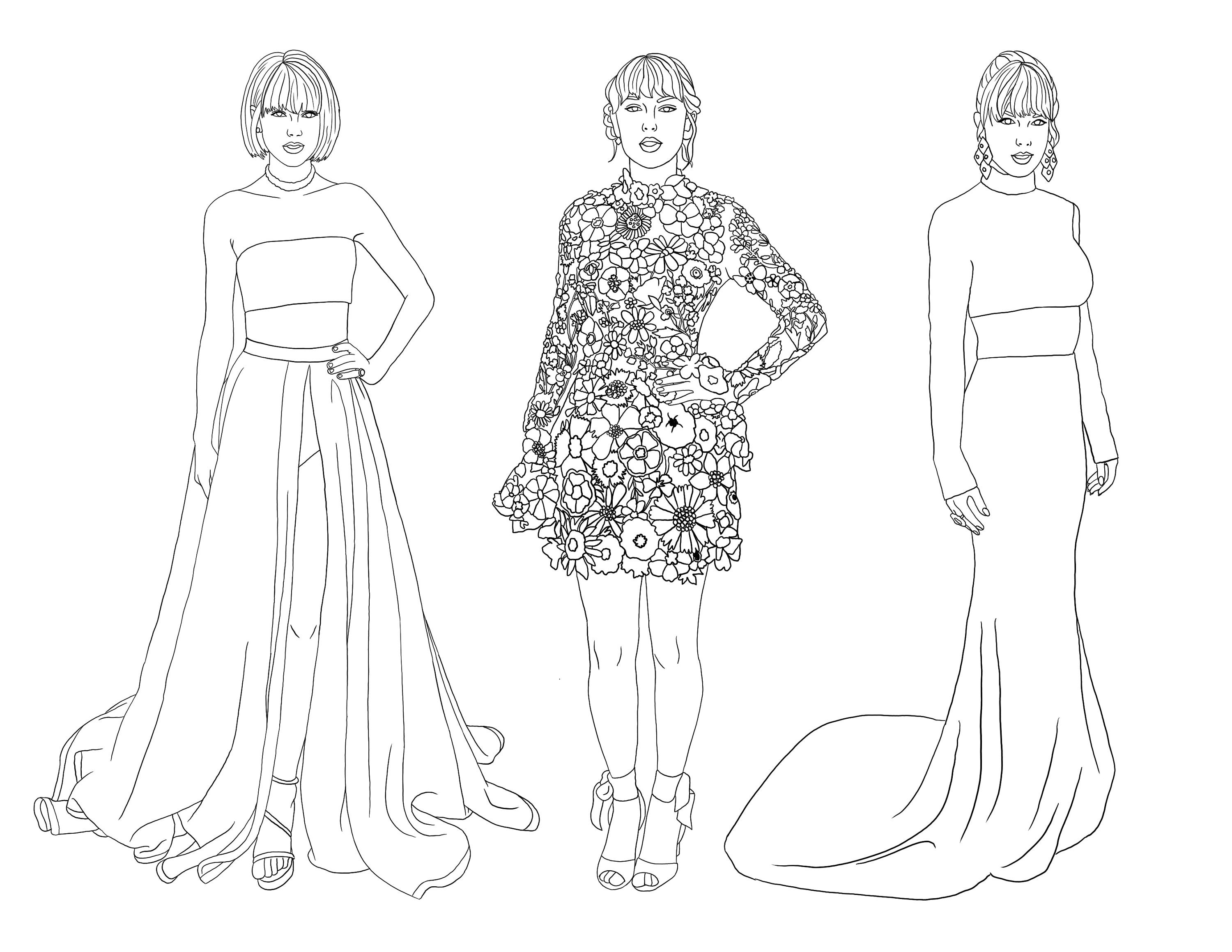Taylor Swift Red Carpet | COLORING PAGE - Etsy
