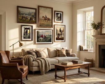 Old Money Equestrian Gallery Wall Set of 6 | Vintage Horse Art Prints | English Country Home Decor | Digital Download