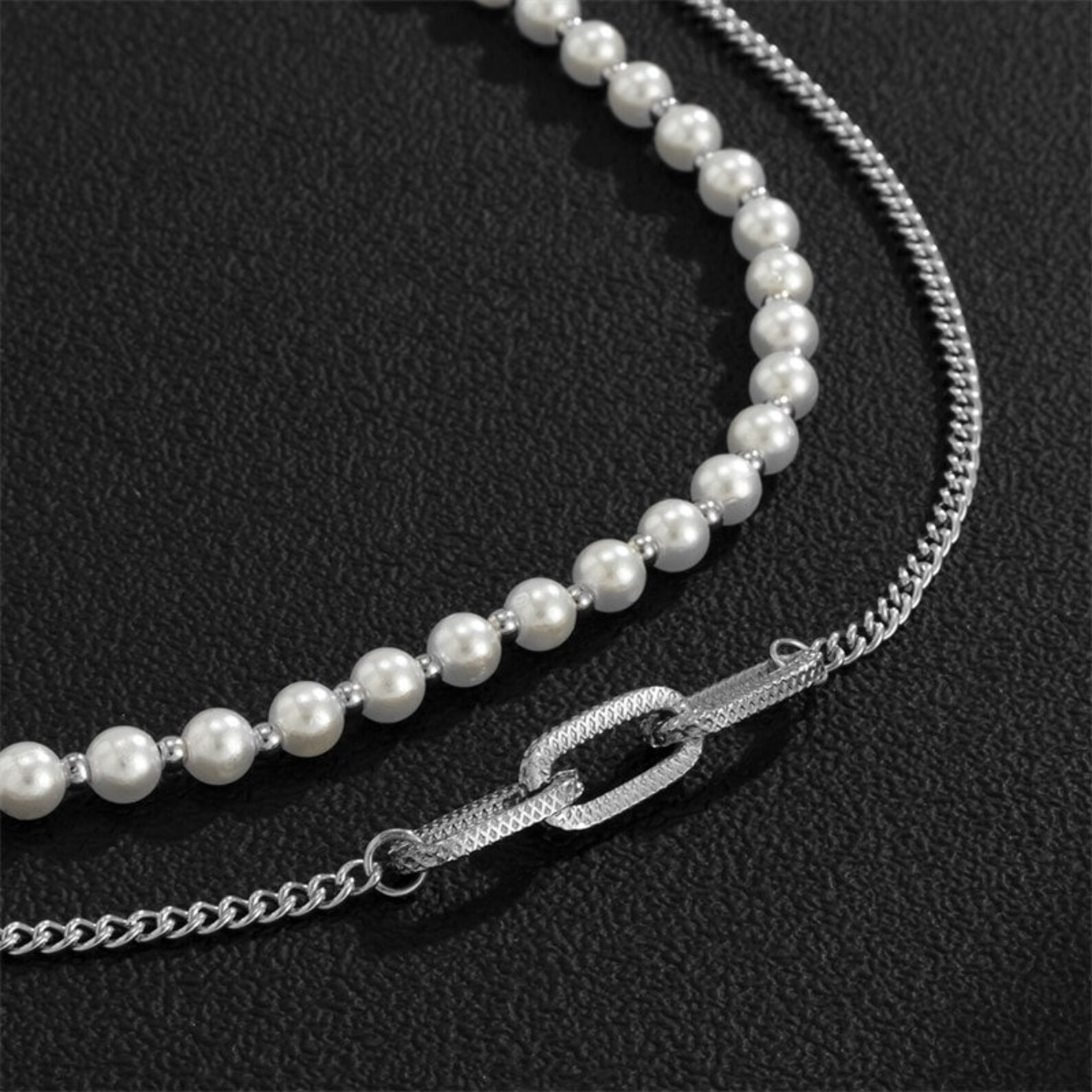 Pearl Necklace With Chain for Men and Women Pearl Necklace for Men Pearl Jewelry for Men Jewelry