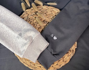 Sudadera de pareja con números romanos bordados personalizados, sudadera de cuello redondo para pareja, regalo personalizado para el día de San Valentín, regalo de aniversario