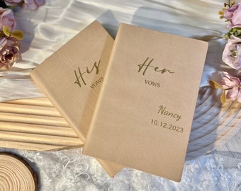 Personalised Set of vow books,His and Hers,Custom Wedding Vow Books,leather vow booklets for couple, luxury speech notebook engagement gift
