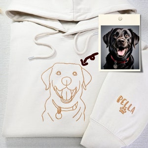 Custom Pet Hoodie,Personalized Pet Face and Pet name Sweatshirt,Gift for Husband,Custom Dog Portrait Embroidered Sweatshirt,For Dad