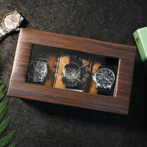 Custom Father&#39;s Day Gift,Personalized Watch Storage,Watch Case, Personalized Gift for Him Husband,Custom Engraved Watch Box for Men