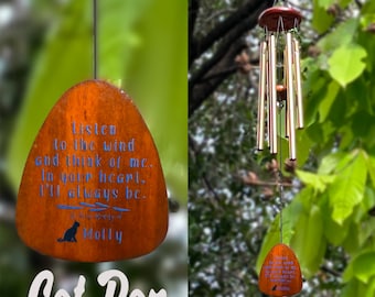 Regalo de simpatía de recuerdo de gato, regalos de pérdida de mascotas, perro de campanas de viento, campana de viento conmemorativa de perros, regalo conmemorativo de mascotas, regalo de duelo del puente del arco iris de pérdida