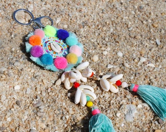 Tassel Keychain, Ocean Keychain, Sea Keychain, Bag Keychain, Car Pendant, Women Keychain, Boho Keychain, Bohemian Keychain, Hippie Keychain