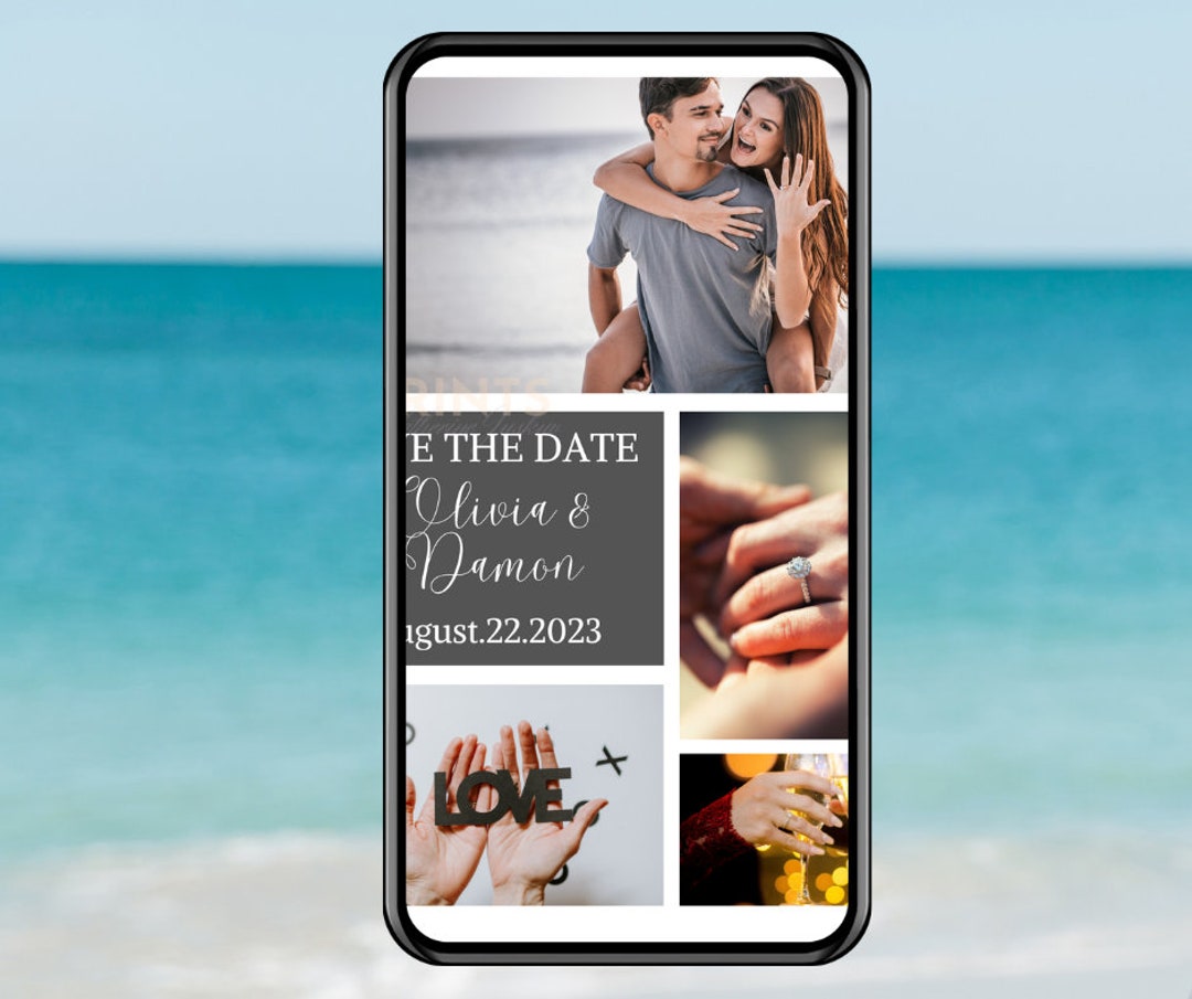 Personalized Digital Print Save the Date, Multiple Picture Style ...