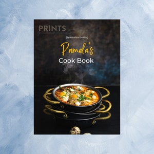 Personalized Cook Book Cover Digital Print, Custom Cook Book Cover, digital printable, digital download