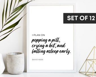 Set of 12: Schitt's Creek Funny & Inspirational Quotes Digital Download | Gift for Fans - Office Wall Framed Art | PDF and JPEG - 12 Files