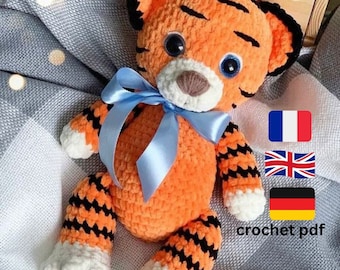 Tiger crochet pattern PDF English plush Tiger crochet pattern , Crochet Tiger Amigurumi Pattern Handmade Toy with this Stuffed Animal Guide