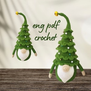 Christmas Crochet,Christmas Tree Gnome,Crochet winter gnome pattern, Christmas crochet gnome pattern,tree gnome,amigurumi gnome,crochetgnome