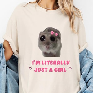 Ich bin buchstäblich nur ein Mädchen SNUG FIT Crop Top | Bauchfreies Top | Grafik Top | Geschenk für sie | Y2K Baby T-Shirt | Y2K Crop-Top | Geschenk für Freund