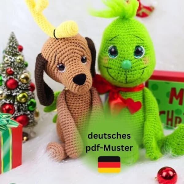 Häkelanleitung für Baby Grinch, Häkelanleitung für Grinch Weihnachten, Amigurumi-Spielzeug, Häkelanleitung für Grinch-Weihnachtsdekoration,