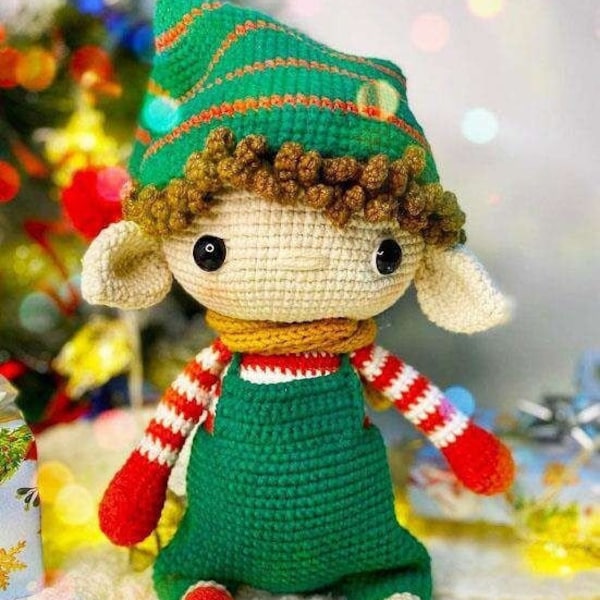 Amigurumi Crochet Christmas Elf Doll Pattern/PDF Crochet Toy Pattern Christmas Decor Pattern Digital download/Christmas doll patterns