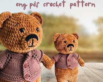 Tutoriel au crochet, modèle au crochet pour ours en peluche, jouet d'ours au crochet, téléchargement numérique, peluche ours, modèle de peluche facile au crochet, modèle PDF (anglais)