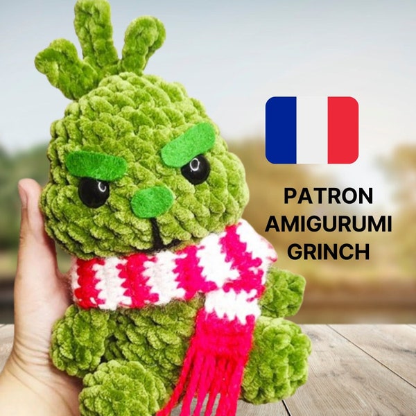 Modèle de crochet de bébé Grinch, modèle de crochet de Noël Grinch jouet Amigurumi, modèle de crochet de décoration de Noël Grinch,