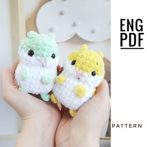 Crochet PATTERN Hamster, no sew, Amigurumi tutorial PDF in English, toy amigurumi handmade children&#39;s gift for the Christmas decor