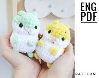 Crochet PATTERN Hamster, no sew, Amigurumi tutorial PDF in English, toy amigurumi handmade children's gift for the Christmas decor