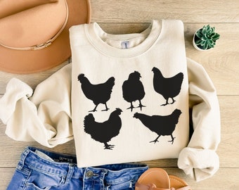 Sweat/T-shirt poulet duveteux sweat-shirt animal, sweat-shirt poulet drôle, poulet à capuche, sweat-shirt de Thanksgiving