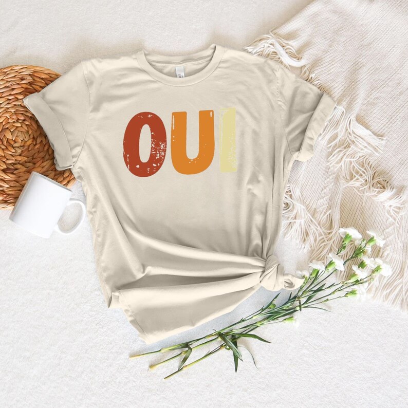 Unisex Tee,french Word Shirt,chemise Oui,t-shirt Français,slogan ...