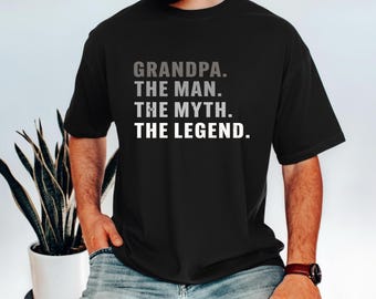 The Man The Myth The Legend, grappig shirt mannen, vaderdagcadeau, aangepaste papa-T-shirts, vaderdagcadeau, vadercadeau Aangepast shirt herenshirt aangepast shirt