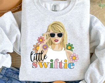 Little Swiftie sweatShirt,Flower Taylor Girls sweater,First Concert Outfits,Taylor Swift Shirt, Swiftie Kids, Taylor Swift Gift for kids.